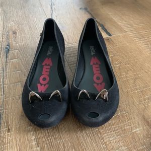 Melissa Meow Black Cat Shoes Size 2 Girls Kids